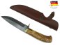 Mobile Preview: Damastmesser | Jagdmesser 213mm länge, Olivenholz-Griff Full-Tang Klinge + Lederscheide