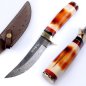 Preview: Damastmesser | Jagdmesser 250mm länge, Griff aus Kamelknochen