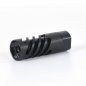 Preview: Mündungsbremse mit Sound-Redirect und Spiral-Adapter, M18 Gewinde für Kal .308 bis 8mm Ø