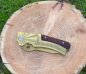 Preview: Taschenmesser-Klappmesser, Holz Griffschalen mit 85mm Klingenlänge Gold-Look