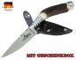Mobile Preview: Trachtenmesser / Jagdnicker mit Hirschhorn-Griff, Lederscheide und 100mm Klingenlänge, Handarbeit