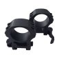 Preview: Zielfernrohr-Montageringe Ø 30mm für eine Picatinny-Schiene und mit einem Schnellspannhebel / Mittlere Höhe