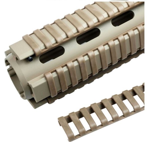 Schienenabdeckung / Handschutz für Picatinny-Schiene 317mm lang in 3 Farbvarianten