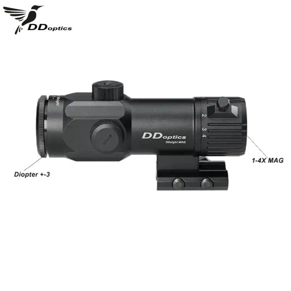Preview: DDoptics Red-Dot-Visier - DDsight MAG 1-4x22 / Taktisches - oder jagdliches Absehen in Rot, 11 Helligkeitsstufen und 2. Bildebene