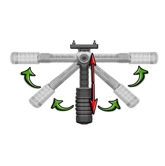 Erdsporn-Griff - Monopod - Einbein Griff / M-Lok-Aufnahme / Einklappbar / Ausziehbar