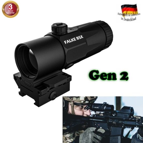 Falke B5X Gen 2 Magnifier 5-faches Vergrößerungsmodul für Reflexvisiere