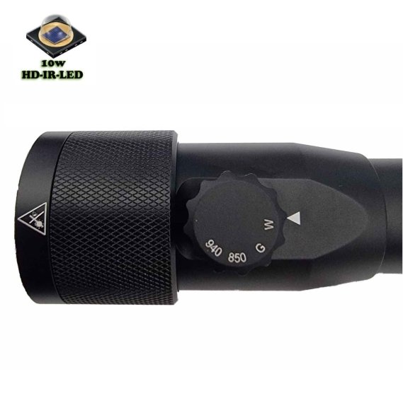 Maximtac HD-IR Multicolor - Taschenlampe für Nachtsichtgeräte 850nm + 940nm + Weiß + Grün / fokussierbar + dimmbar