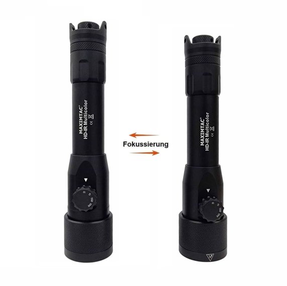 Maximtac HD-IR Multicolor - Taschenlampe für Nachtsichtgeräte 850nm + 940nm + Weiß + Grün / fokussierbar + dimmbar