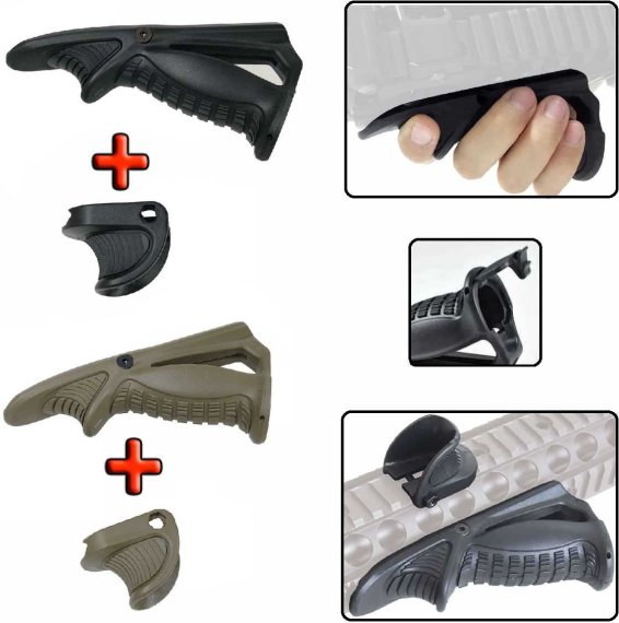 Ergonomische Handstop Vordergriff PTK + Fingerauflage VTS Set für Picatinny-Schiene