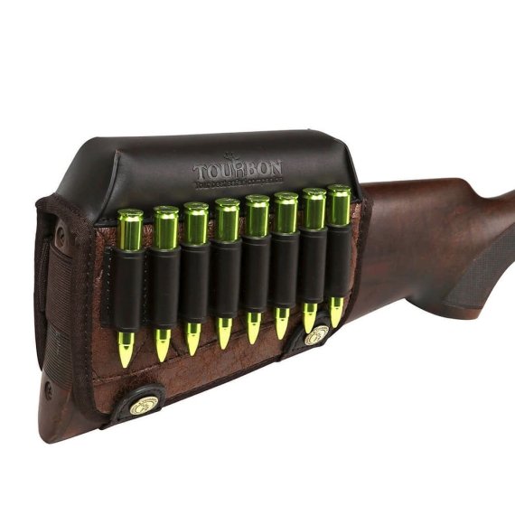 Hinterschaft-Munitionshalter mit integrierter Wangenauflage aus Leder von Tourbon