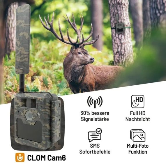 Wildkamera ICUserver CLOM Cam6 mit 4G LTE inkl. 2000 Coins und drei 18650 Akkus