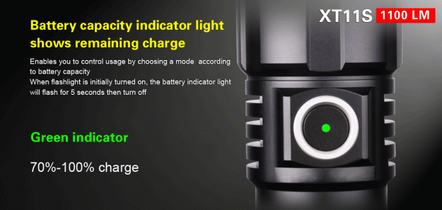 Klarus XT11S aufladbare Taktische LED Taschenlampe mit 1100 Lumen