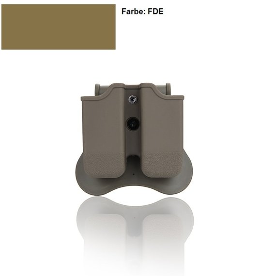 Doppelte Magazintasche für Glock mit 360° Rotation Paddle FDE Farbe