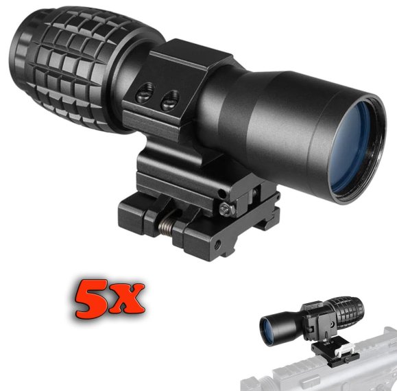 Magnifier 5-facher Vergrößerungsmodul für Reflexvisiere mit Flip To Side Picatinny-Montage