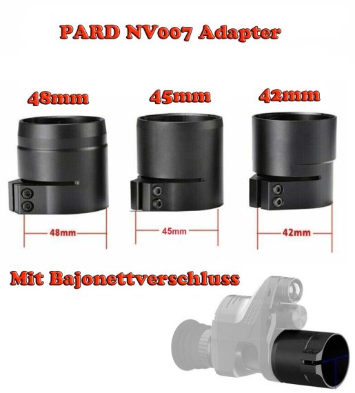 Fernglas / Zielfernrohr Adapter für Sytong HT-66 und PARD NV007 42mm 45mm 48mm mit Bajonett-Aufnahme