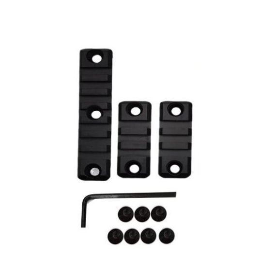 Picatinny-Schienen-Set für die SMR 416 und Klone mit 3 und 7 Slots aus Aluminium - 21 mm - zwei verschiedenen Längen