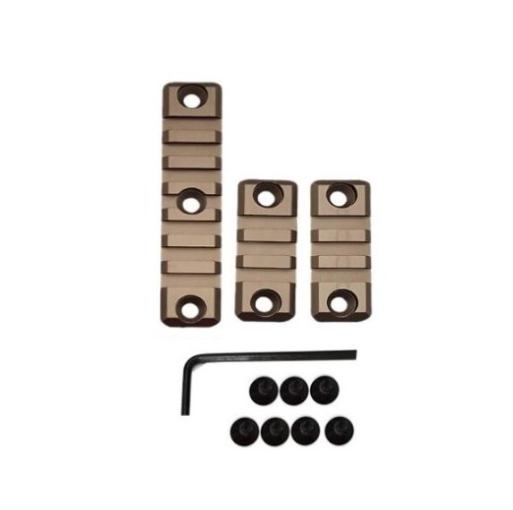 Picatinny-Schienen-Set für die SMR 416 und Klone mit 3 und 7 Slots aus Aluminium - 21 mm - zwei verschiedenen Längen