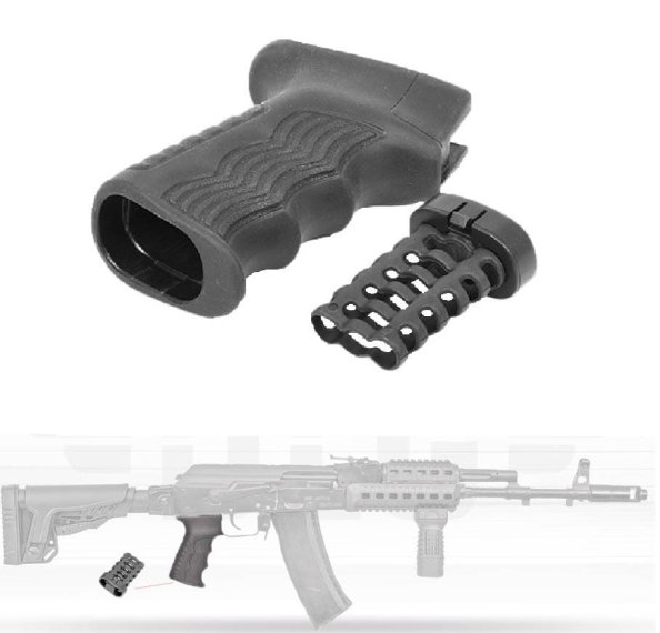 Gummierter Pistolengriff mit Staufach / Griff-Upgrade für Standard AK-47-74 und Klonen
