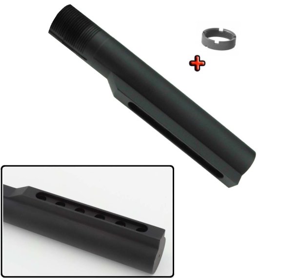 Mil-Spec Pufferrohr mit 6 Positionen + Lockingring für AR-15 Schiebeschaft