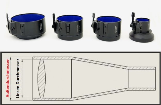 Rusan Adapter von 30mm-67mm für Wärmebild-Vorsatzgeräte CH50, CL-42, Dedal, Jahnke und andere mit M52x0,75 Gewinde