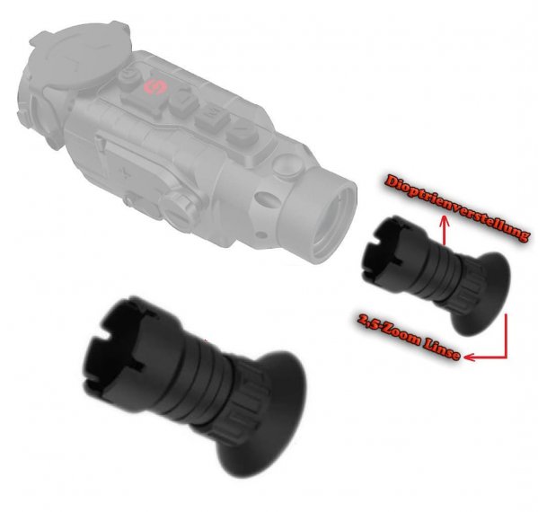 Okular-Adapter mit Glaslinsen und Dioptrienverstellung für Guide TA435 / TA450