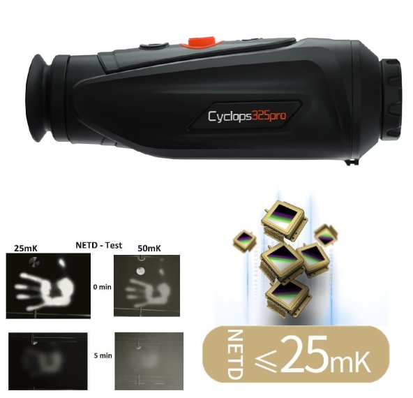 Wärmebildkamera Cyclops 325 Pro von ThermTec mit NETD-Wert von  25 mK