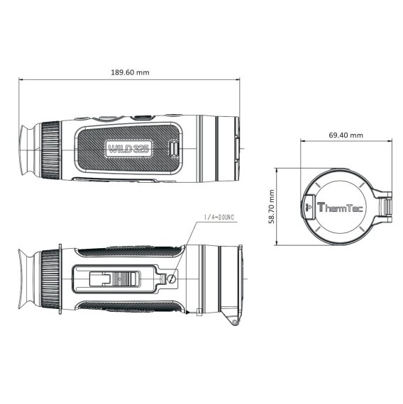 ThermTec WILD 325 Wärmebildkamera mit Fingerfokussierung und NETD unter 18 mK