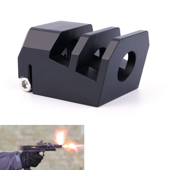Kompensator für Glock, USP, P30 und andere Pistolen mit 13,5x1 Linksgewinde für Kaliber 9mm