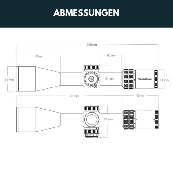 Zielfernrohr Grizzly 2.5-15x50i HD SFP von Vector Optics / 4 Fiber Leuchtabsehen / 6 Helligkeitsstufen / Parallaxenverstellung