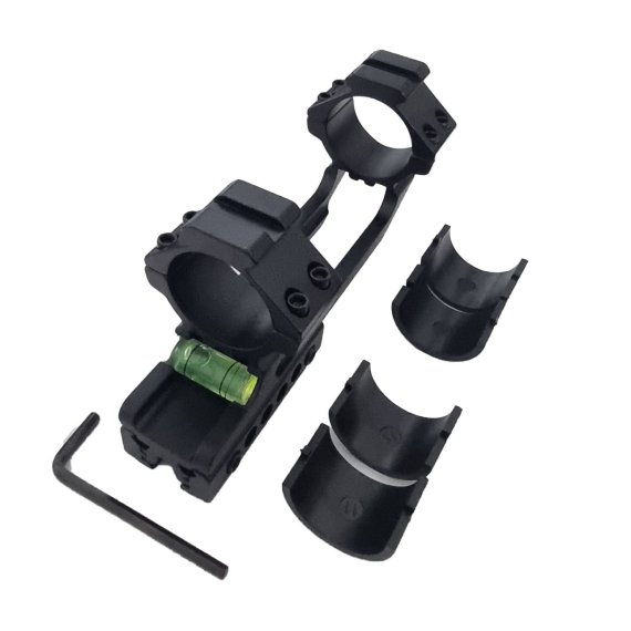 Blockmontage 30mm / 25,4mm für Picatinny-Schiene 21mm / Prismen-Schiene 11-14mm / Wasserwaage