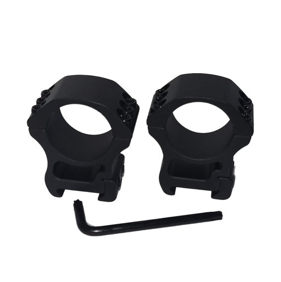 Zielfernrohr-Montageringe Ø 30mm für eine Picatinny-Schiene aus Aluminium / Mittlere Höhe