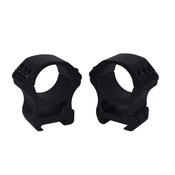 Preview: Zielfernrohr-Montageringe Ø 30mm für eine Picatinny-Schiene aus Aluminium / Mittlere Höhe