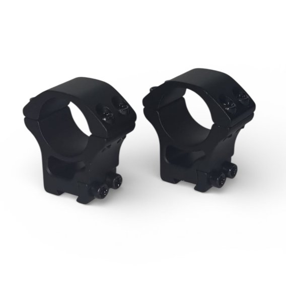 Preview: Zielfernrohr-Montageringe Ø 25,4mm für eine Prismenschiene aus Aluminium / Mittlere Höhe