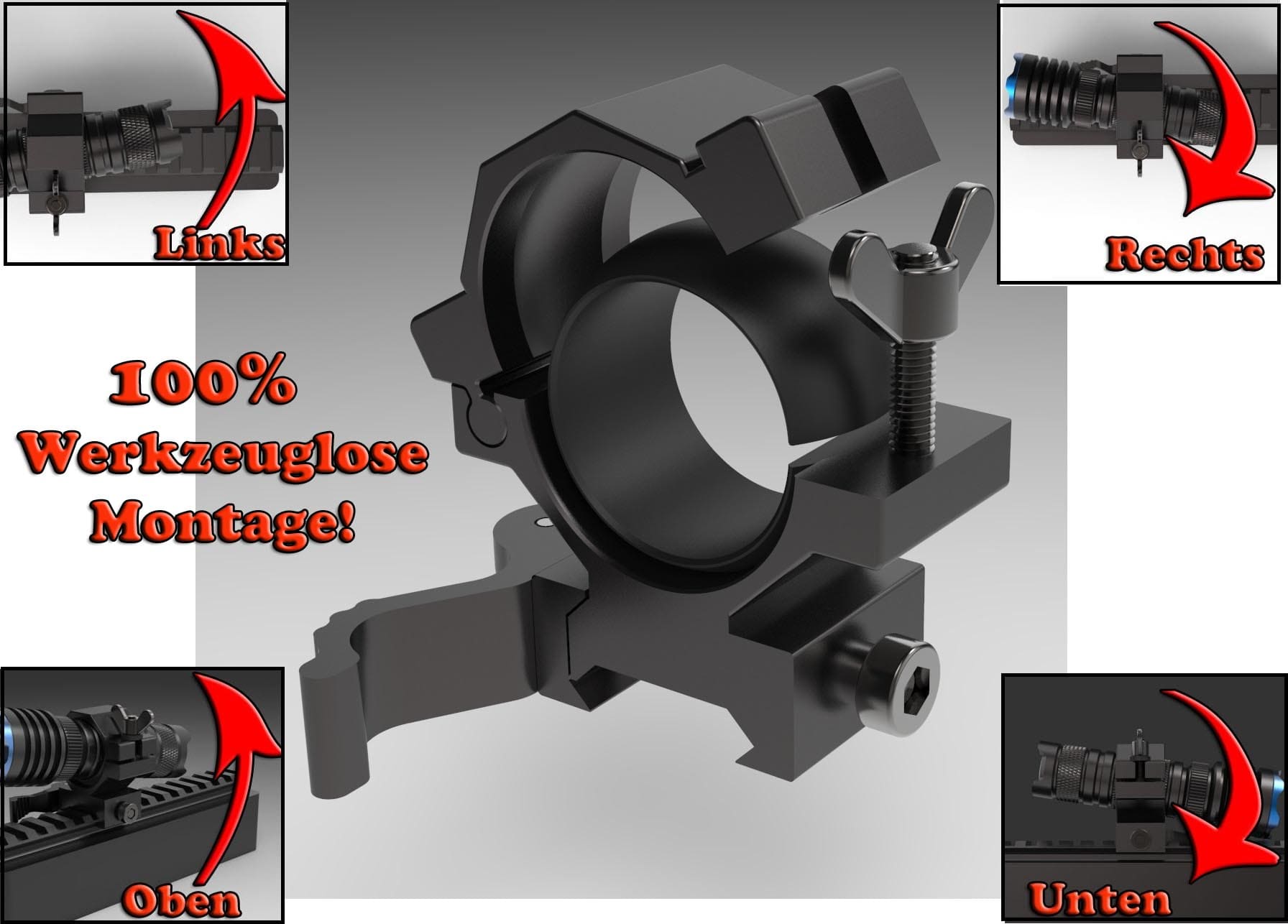 justierbare schnell montage fur jagd lampen picatinny 24 25mm o