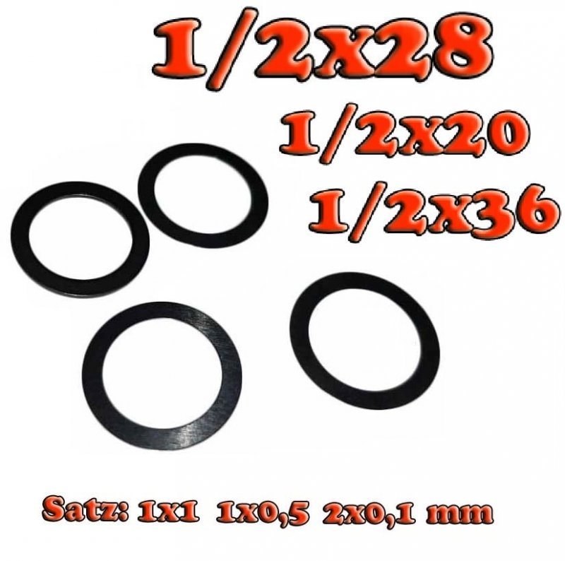 Passscheiben-Set für Mündungsbremse für M14 M15 M18 1/2x28 und 5/8x24 Lauf-Gewinde