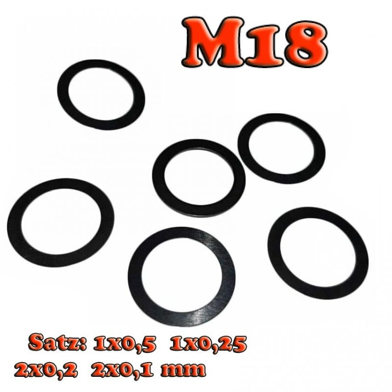 Passscheiben-Set für Mündungsbremse für M14 M15 M18 1/2x28 und 5/8x24 Lauf-Gewinde
