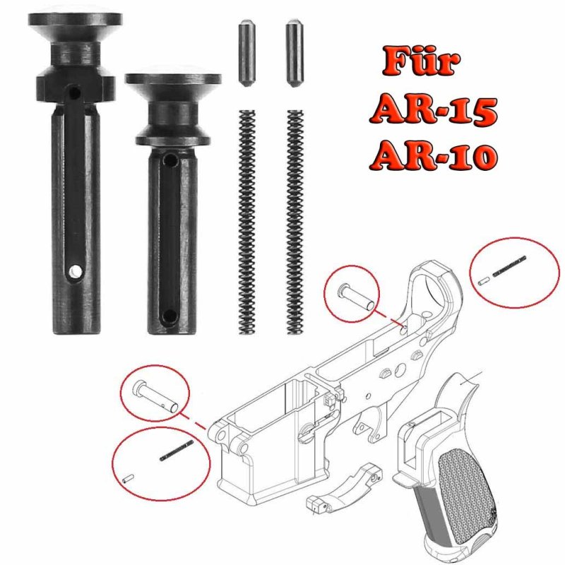 Take-Down und Pivot Pins für AR-15 oder AR-10 als Set mit Schnellbedienung