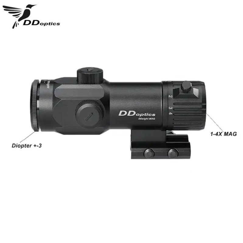 DDoptics Red-Dot-Visier - DDsight MAG 1-4x22 / Taktisches - oder jagdliches Absehen in Rot, 11 Helligkeitsstufen und 2. Bildebene