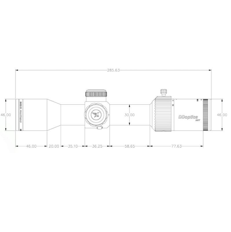Zielfernrohr NXT V10 1,5-15x40 Short Version von DDoptics mit A4D Absehen, Parallaxenausgleich und mit/ohne IFiber-Control