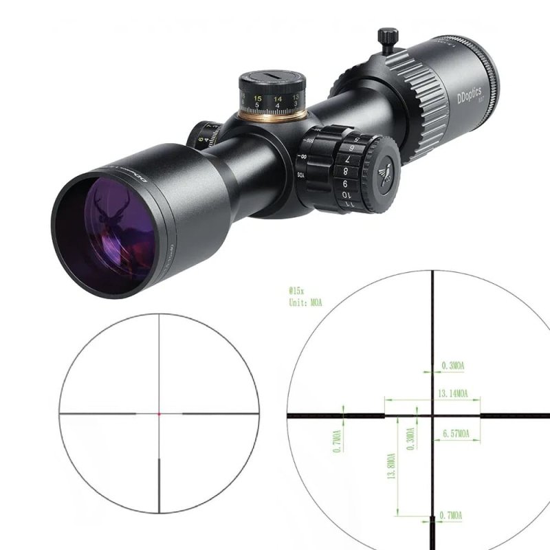 Zielfernrohr NXT V10 1,5-15x40 Short Version von DDoptics mit A4D Absehen, Parallaxenausgleich und mit/ohne IFiber-Control