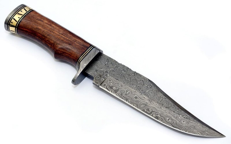Damastmesser | Jagdmesser 304mm, Griff aus Palisanderholz