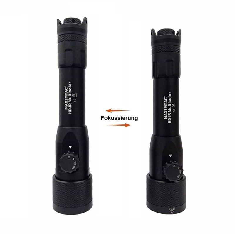 Maximtac HD-IR Multicolor - Taschenlampe für Nachtsichtgeräte 850nm + 940nm + Weiß + Grün / fokussierbar + dimmbar