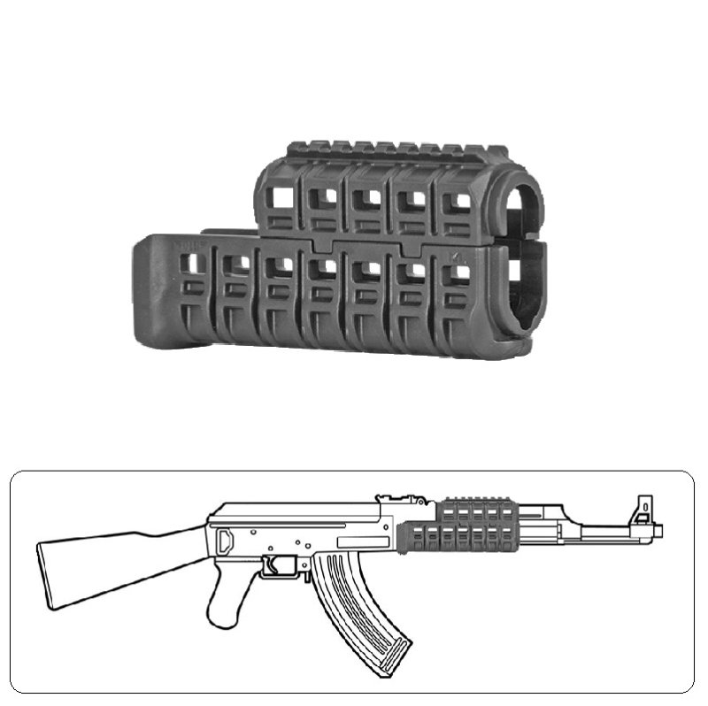 Handschutz mit Picatinny-Schiene und M-LOK für AK47/74 / Vorderschaft