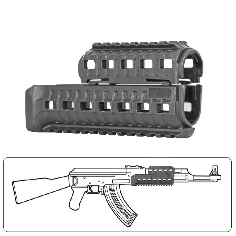 Vorderschaft Handschutz mit doppelter Picatinny-Schiene und M-LOK für AK47/74