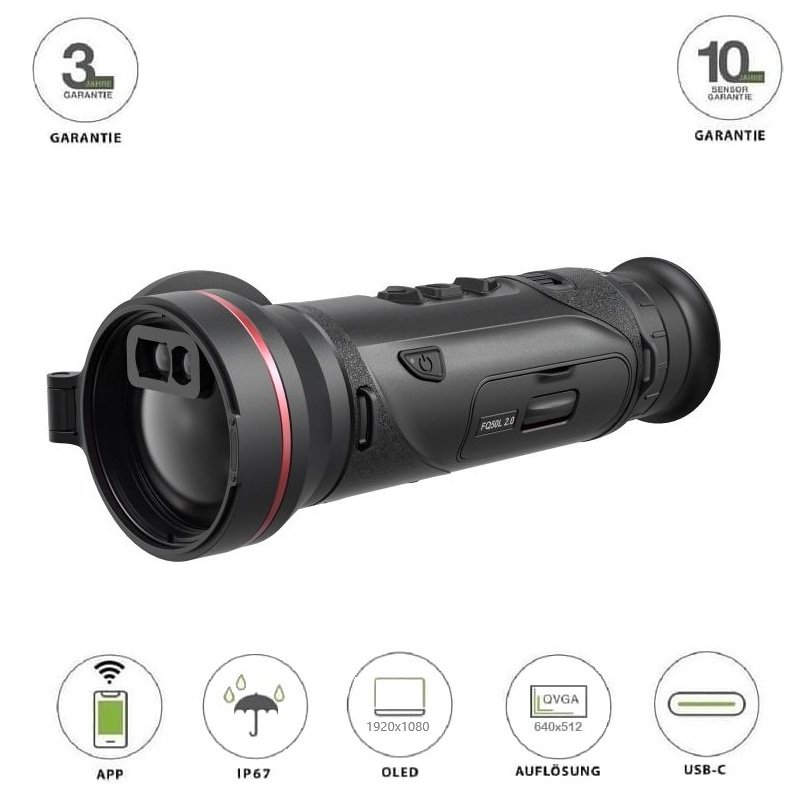 Falcon FQ50L 2.0 Wärmebildgerät von HIKMICRO mit NETD 15mK / 640x512 Sensor / 50mm Linse / Fingerfokussierung / LRF