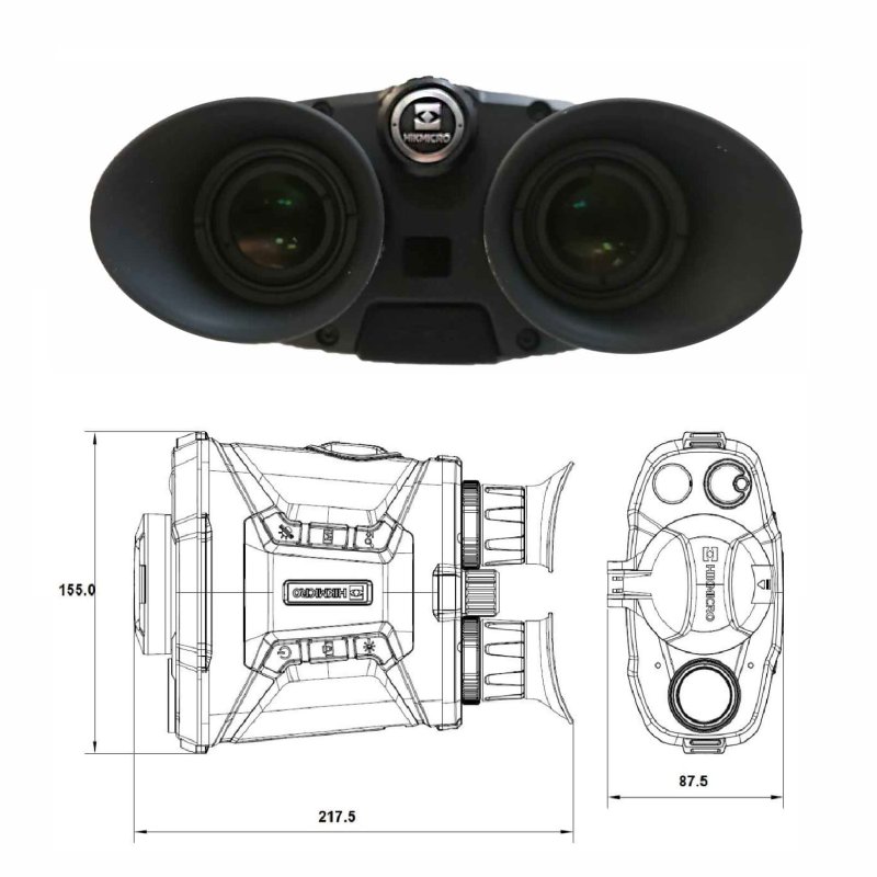 Binokular Raptor RQ50L (N) von HIKMICRO - Wärmebildkamera + Nachtsichtgerät + Fernglas und LRF in einem Gerät!