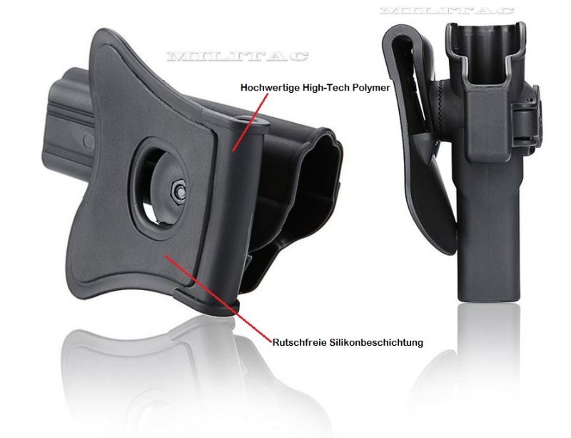 Holster mit Paddle 360° Rotations für Smith & Wesson S&W M&P Shield 9mm + .40