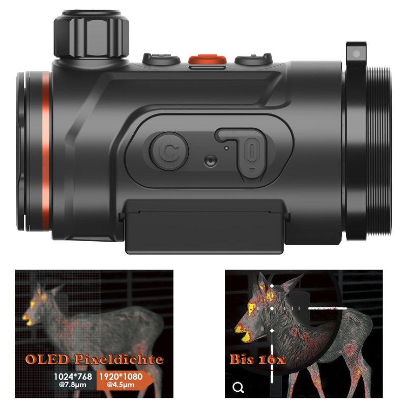 Hunt 635 Pro innovatives Wärmebild-Vorsatzgerät von ThermTec / NETD  15mK / Austauschbarer Akku / HD-OLED / 640x512 px