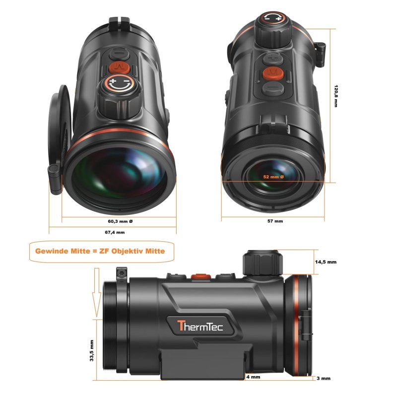 Hunt 650 Pro innovatives Wärmebild-Vorsatzgerät von ThermTec / NETD  15mK / Austauschbarer Akku / HD-OLED / 640x512 px