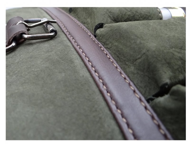 Jagdtasche komplett aus Leder in Jagd-Grün Nubukleder Handarbeit